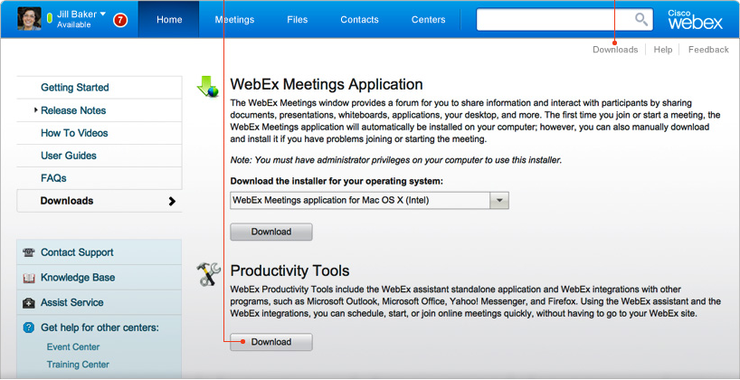 Webex Productivity Tools Download Mac